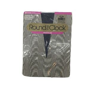 Round The Clock Pantyhose 1988 Vintage Navy Sz A